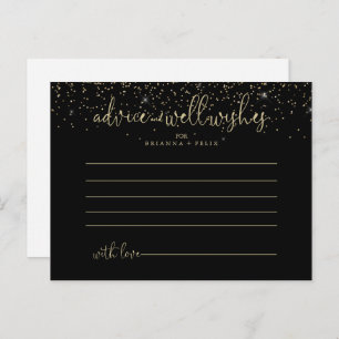 Gold Confetti Fancy Script Weddenvice Card Briefkaart