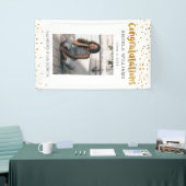 Gold Confetti Gefeliciteerd Afstuderen Foto Spandoek (Beurs)