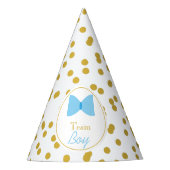 Gold Confetti Gender onthullen Bw Stropdas Team Bo Feesthoedjes (Voorkant)