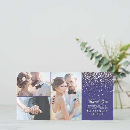 Gold Confetti Glamor Marine Mariage Merci (Debout devant)