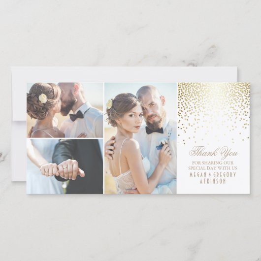 Gold Confetti Glamor Merci Mariage blanc (Devant)