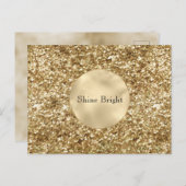 Gold Confetti Glitter Briefkaart (Voorkant / Achterkant)