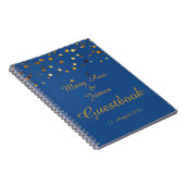 Gold Confetti Glitter Faux Folie Blue Guest Notitieboek (Rechterzijde)