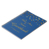 Gold Confetti Glitter Faux Folie Blue Guest Notitieboek (Linkerzijde)