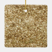 Gold Confetti Glitter Heart Keramisch Ornament (Achterkant)