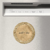 Gold Confetti Glitter Heart Magneet (Insitu (Vaatwasser))