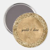 Gold Confetti Glitter Heart Magneet (Voorkant / Achterkant)