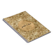 Gold Confetti Glitter Heart Notitieboek (Rechterzijde)