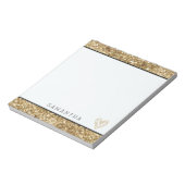 Gold Confetti Glitter Notitieblok (Gedraaid)