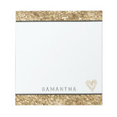Gold Confetti Glitter Notitieblok (Voorkant)