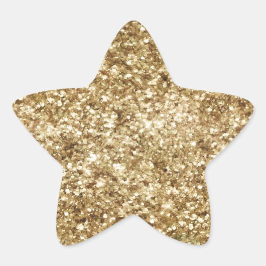 Gold Confetti Glitter Ster Sticker (Voorkant)