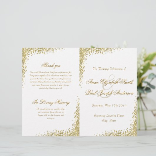 Gold confetti & Glitter vouwprogramma (Staand voorkant)