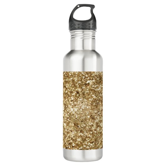 Gold Confetti Glitter Waterfles (Voorkant)