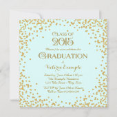 Gold Confetti Graduation Faire-part (Dos)