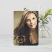 Gold Confetti Graduation Faire-part (Debout devant)