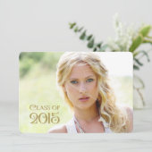 Gold Confetti Graduation Faire-part (Debout devant)