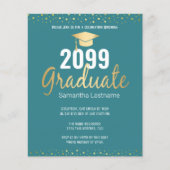 Gold Confetti Graduation Party Invitation (Voorkant)