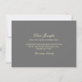Gold Confetti Grey Mariage Bridesmaid Invitation (Dos)