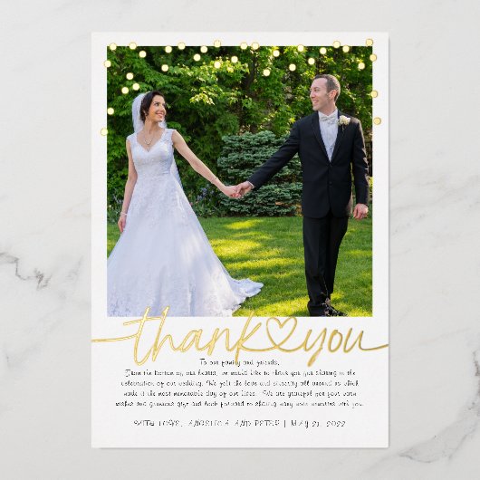 Gold Confetti Hand Lettering Weddenschap Hartelijk Folie Uitnodiging (Voorkant)