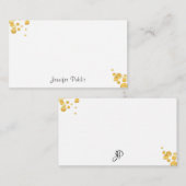 Gold Confetti Handwriting Monogram Sjabloon Chic (Voorkant / Achterkant)