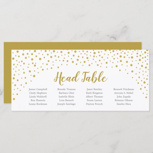 Gold Confetti Head-Kaart Programma (Voorkant / Achterkant)