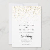 Gold Confetti Informal Wedding Invitation Kaart (Voorkant)