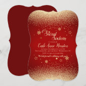 Gold Confetti Invitation Kaart (Voorkant / Achterkant)