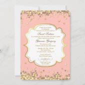 Gold Confetti Invitation Kaart (Voorkant)