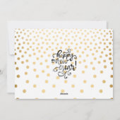 Gold Confetti Joyeux Carte photo du Nouvel An (Dos)