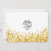 Gold Confetti Joyeux Carte photo du Nouvel An (Dos)