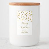 Gold Confetti Joyeux Noël Étiquette personnalisé (Devant)