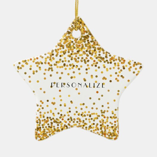 Gold Confetti Keramisch Ornament (Voorkant)
