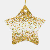 Gold Confetti Keramisch Ornament (Achterkant)