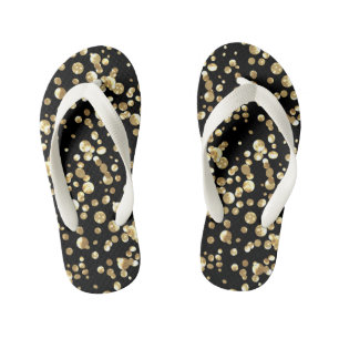 Gold confetti kinder teenslippers