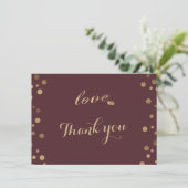 Gold Confetti Love Bourgogne Mariage Merci (Debout devant)