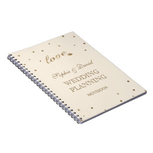 Gold Confetti Love Champagne Wedding Planner Notitieboek