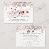 Gold confetti Maquillage Eyes Lashes Carte de soin (Devant / Derrière)