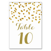 Gold Confetti Mariage Cartes Numéro de table (Dos)