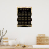 Gold Confetti Mariage noir blanc Tableau de siège  (Cuisine)