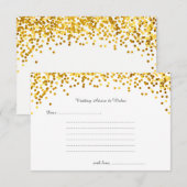 Gold Confetti Mariage Wings & Conseils Cartes (Devant / Derrière)