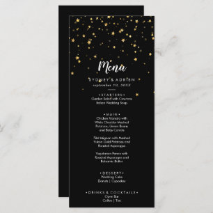 Gold Confetti   Menu Zwart weddenschap