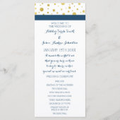 Gold Confetti Navy Blue Wedding Programma (Voorkant)