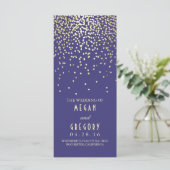 Gold Confetti Navy Elegant Glitter Wedding Program Programma (Staand voorkant)