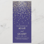 Gold Confetti Navy Elegant Glitter Wedding Program Programma (Voorkant)