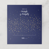 Gold Confetti | Navy Wedding Place Card (Buitenkant ongevouwen)