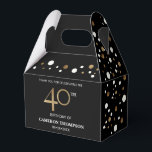 Gold Confetti Noir 40e anniversaire Ballotin<br><div class="desc">Fêtez un anniversaire marquant dans le style avec notre Gold Confetti Black 40th Birthday Ballotin! Ce design chic et classique combine à merveille l'or, le noir et le blanc confetti, ce qui donne le ton parfait pour une fabuleuse célébration du 40e anniversaire. Personnalisez et customisez ce ballotin avec le nom...</div>