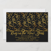Gold Confetti Nouvel An Eve Party Invitation (Devant)