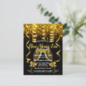 Gold Confetti Nouvel An`s Eve Party Invitation (Debout devant)