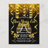 Gold Confetti Nouvel An`s Eve Party Invitation (Devant)