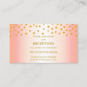 Gold Confetti op Black & Roos Gold Wedding Informatiekaartje (Voorkant)